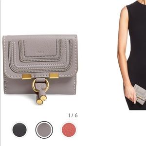 Chloe small Marcie square wallet-cashmere grey